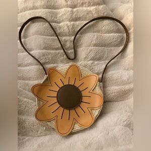 Source Unknown Tan and Brown Flower Kids Bag
